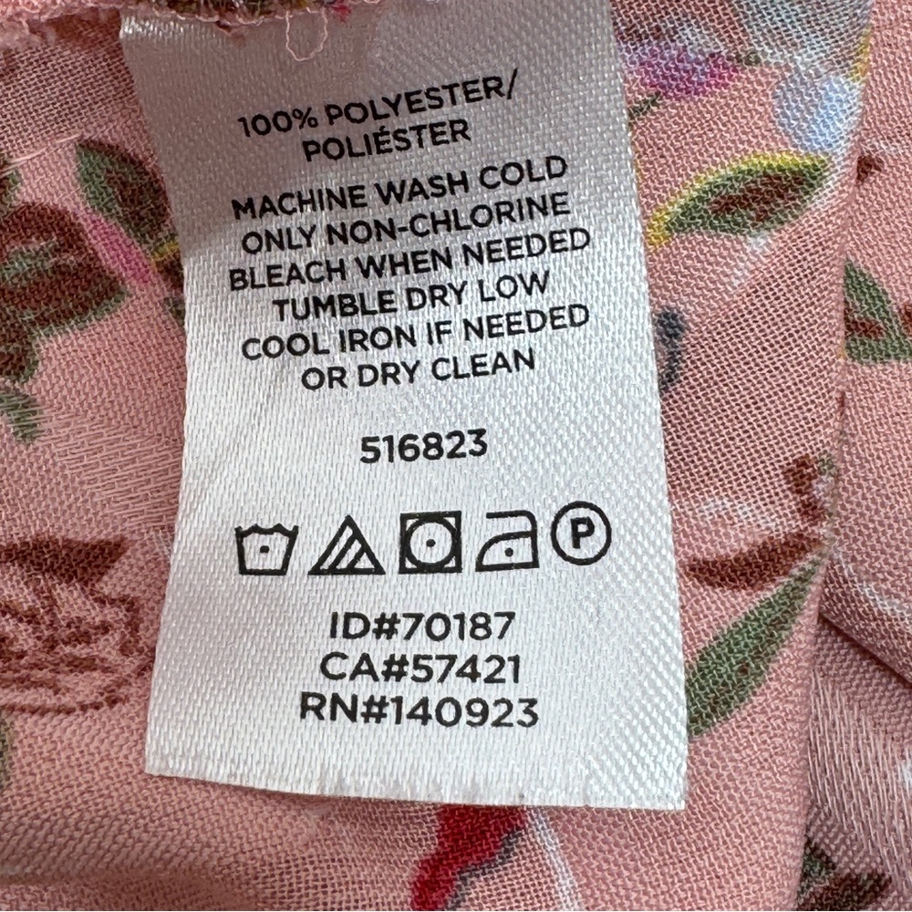 Loft Floral Jacquard Ballon Sleeve Blouse Pink Satin Boho Career Cottagecore S - Picture 11 of 13